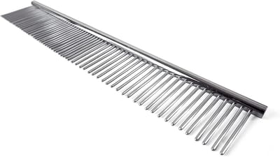 Franjekam - Macramé borstel - Vezels verzachten - Roestvrij staal - 165 cm - Zilver
