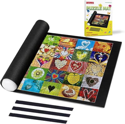 Legpuzzelmat - Puzzelopberger - Puzzels bewaren - Inclusief opblaasbuis - 56 x 94 cm - Zwart