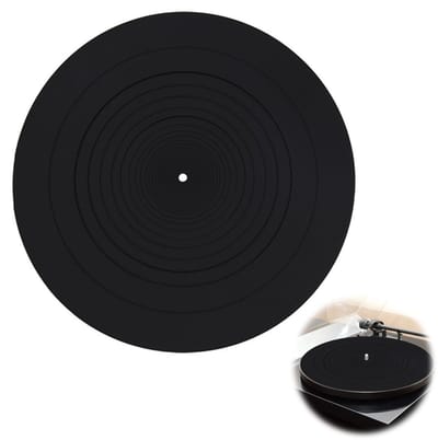 Dailygoods - 30cm Platenspeler Mat, Antistatische Silicone Draaitafelmat, Antislip Draaitafelpad, Antistatische Platenschijfmat, Lp-Slipmat voor Vervangende, Record Platter Slipmat, Siliconen Draaitafelmat Met