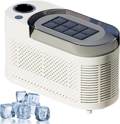 Mini IJsblokjesmachine - Draagbare IJsmaker - Drankjes Koelen - Snelle IJsproductie - 8 Blokjes/10 Min - Wit