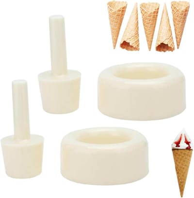 Wafel Kegel Shaper - Kegel Roller - IJsjes Maken - Set van 2 stuks - Niet gespecificeerd - Wit