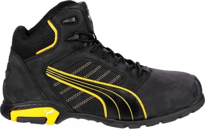PUMA Amsterdam Mid 632240-45 Hoge veiligheidsschoenen S3 Schoenmaat (EU): 45 Zwart, Geel 1 stuk(s)