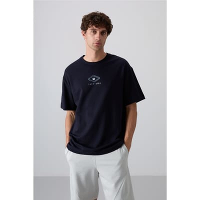 Overmaatse Katoenmix Logo T-shirt