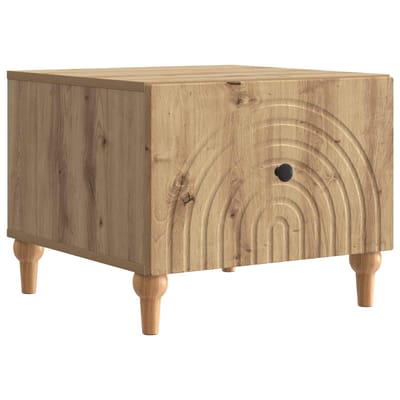 vidaXL - Salontafel - Artisanaal - eiken - 49 - x - 50 - x - 40 - cm - Bewerkt - hout
