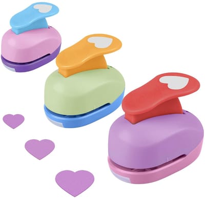 Punch Heart Die Cutting Set van 3 Stuks voor Creatief Knutselen en Scrapbooking - Perforatie van 8mm, 15mm en 25mm