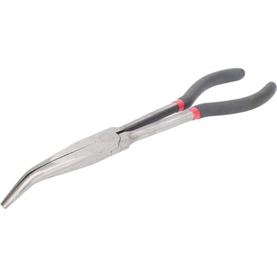 11in Pincet met verlengde handgreep 45 graden gebogen neus Stalen tang met plastic handgreep Gereedschap white