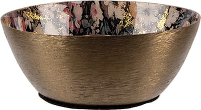 Clayre & Eef Kandelaar Ø 11x5 cm Goudkleurig Zwart Metaal Bloemen