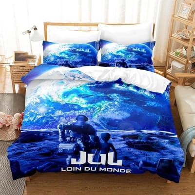 3D Print JuL Rapper Beddengoed Set Dubbel Twin King Dekbedovertrek Dekbed Kussensloop Jongens Meisjes Volwassenen Slaapkamer 135X200cm-2pcs blue
