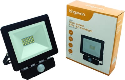 LED Schijnwerper 20W met Bewegingssensor IP65 - Zwarte Aluminium Buitenlamp