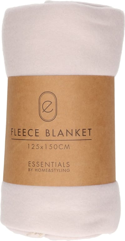 H&S Fleece deken - lichtgrijs - 125 x 150 cm - polyester - plaid - dekentje - fleecedeken