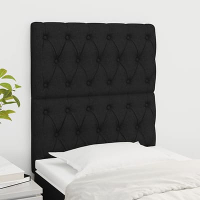 vidaXL - Hoofdborden - 2 - st - 80x7x78/88 - cm - stof - zwart