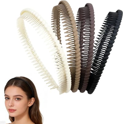 Zigzag Haarband voor Dames met Clips - Antislip Haarband van Plastic voor Dagelijks Gebruik en Vervoer