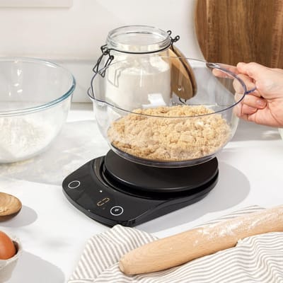 MIRA® Keukenweegschaal digitaal met kom - Keukenweegschaal - Keukenweegschaal digitaal - Zwart - 21cm x 25cm x 12cm