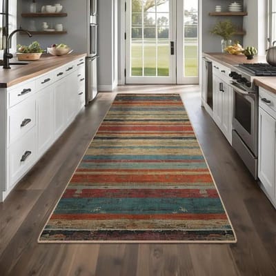 Premium Laagpolig Machinewasbaar Loper Vloerkleed Antislip Keuken Wasruimte Hal Entree Mat voor Huisdier- en Kindveilige Huizen Klassiek 40X120CM