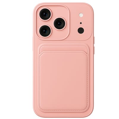 Geschikt voor iPhone 17 Pro Pasjes houder Hoesje Case - Portemonnee Hoesje Cover - Roze