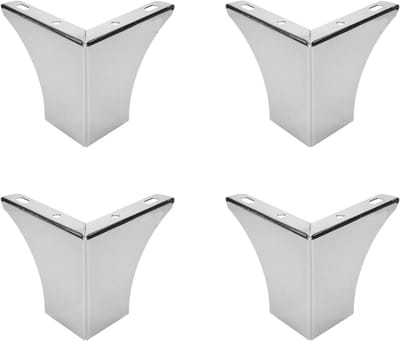Set van 4 Zilveren Metalen Sofa Poten - 10 cm Hoogte Voor Kast en Bank