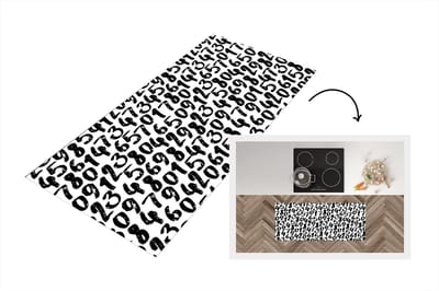 Keukenloper - Loper keuken - Nummers - Vintage - Cijfers - Patronen - 120x50 cm - Keukenloper vinyl
