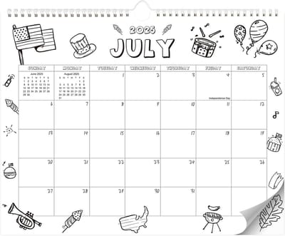 Wandkalender 2025-2026 18 Maanden met Notitieblok en Feestdagen