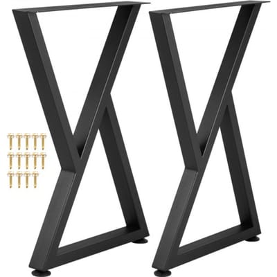 VEVOR tafelpoten, 28 x 18 inch tafelpoten, set van 2, robuuste bankpoten, Z-vormige metalen tafelpoten, smeedijzeren tafelonderstel, doe-het-zelf meubels voor eettafel met rubberen vloerbeschermers, mat