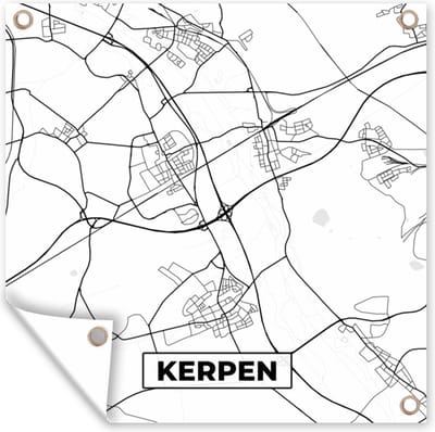 Tuin poster Plattegrond - Kerpen - Kaart - Stadskaart - 200x200 cm - Tuindoek