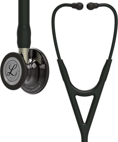 Littmann Cardiology IV Stethoscoop, borststuk rookkleurige afwerking, zwarte slang, champagnekleurige steel, zwarte headset,6204