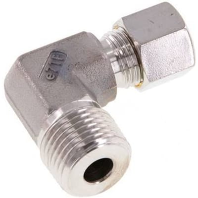 R 1/2'' Buitendraad x 10L RVS L-Knelfitting 90 graden 315 Bar DIN 2353 - FL2E-MO-ST-012R-10-L