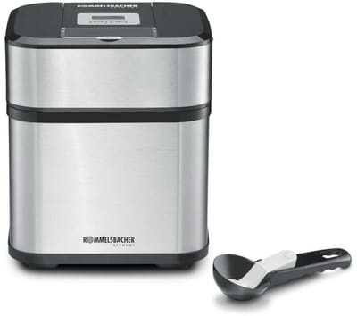 Rommelsbacher ijsmachine IM 12 – ijsmaker voor ijs, sorbet en frozen yoghurt – met LCD scherm, timer en uitneembare vrieskom