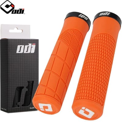 Odi Fiets Rubberen Handvatten Mtb Legering Lock Tweezijdige Lock Stuurhandvatten Antislip Fietsstuurhoes Bmx Fiets Accessoires Professionele Kwaliteit black