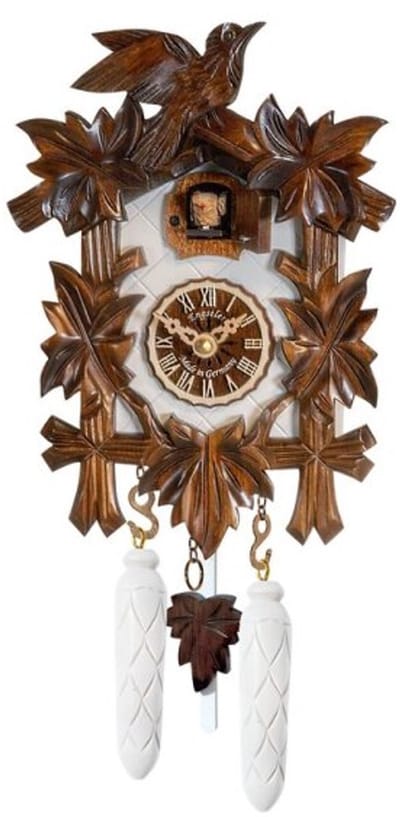 Engstler - 522/28_Q - Koekoeksklok - Kwarts - Notenhout - 22 cm