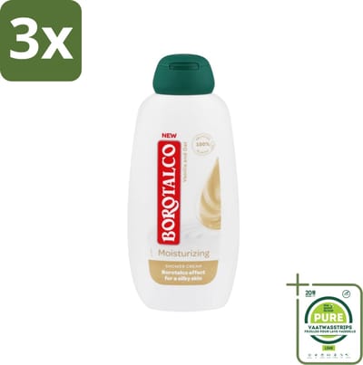 3 x Borotalco - Douchegel - Moisturizing - Vanilla & Oat - 250 ml - Grootverpakking - Douchegel - Hydraterende Douchegel - Vanille - Haver - Borotalco