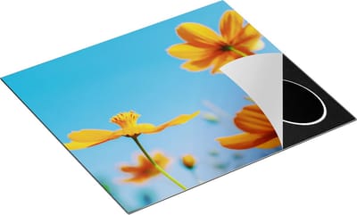 Chefcare Inductie Beschermer Oranje Cosmea Bloemen - 60x50 cm - Afdekplaat Inductie - Kookplaat Beschermer - Inductie Mat