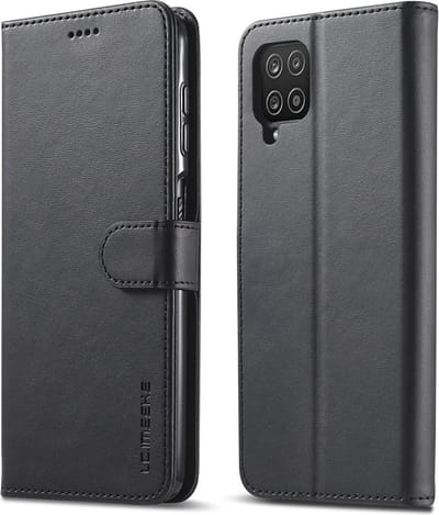 LC.IMEEKE Hoesje - Geschikt voor Samsung Galaxy A12 Hoesje - LC.IMEEKE Luxe Book Case - Zwart