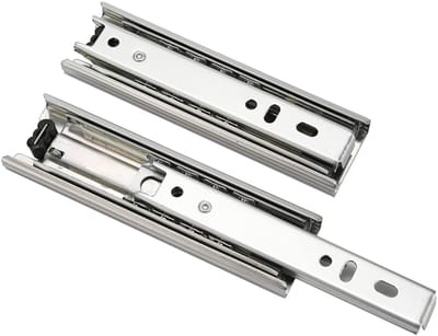 Dailygoods- Ladegeleiders 30,5 cm - Set van 2 - Volledige uitschuifbaarheid - Galvaniseerd staal - Geschikt voor keukenkasten - Eenvoudige installatie - Ladegeleider