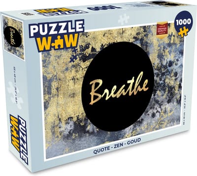 Puzzel Quote - Zen - Goud - Legpuzzel - Puzzel 1000 stukjes volwassenen