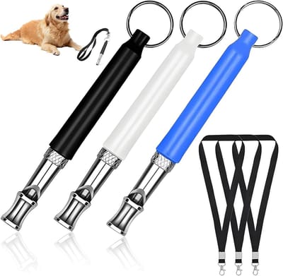 Hondensignaalfluit voor Training - 3-delige Hoge Frequentie Fluit met Lanyard voor Alle Hondenrassen, Geluid en Duurzaam Metaal