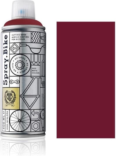Spray.Bike Donkerrode Fietsverf - Vintage Collection 400ml Fiets Verf - Poedercoating voor fiets frames, ontworpen voor zowel amateur- als professioneel gebruik