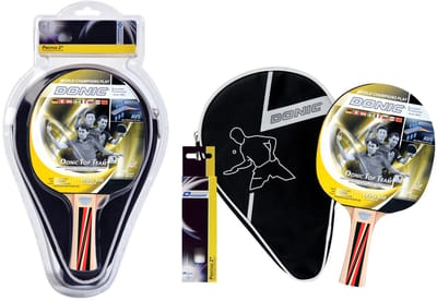 Donic-Schildkröt Tafeltennisset Top Team 500 – Inclusief Batje, 3 Tafeltennisballen & Beschermhoes | Lichtgewicht PLS-Handgreep | Perfect voor Recreatief & Gevorderd Spel