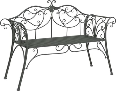 vidaXL - Tuinbank - 2 - -zits - 131 - x - 47,5 - x - 90 - cm - Staal - Zilvergrijs