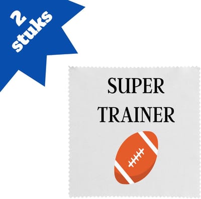 Akyol - super trainer brillendoekjes - Sport - coach - rugby bal - trainer - geschenk - verjaardag - love gift - 17,8 bij 17,8 cm - 2 stuks