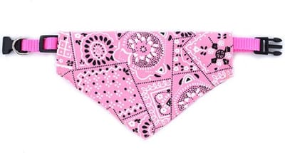 Honden halsband - Roze - Sjaal - Bandana - Zakdoek - Kersen - Puppy - 33/53 cm