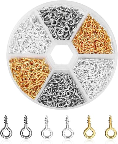 900 Stuks Kleine Oogschroeven voor DIY Creaties, Ring Schroeven en Sieraden Maken (4 x 8 mm)