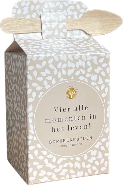 Vier alle momenten van het leven!  Cadeaudoosje met borrelkruiden - The Big Gifts