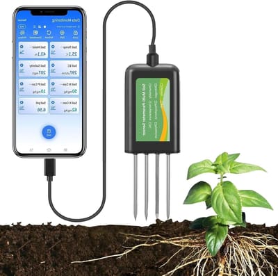 Bodem Sensor - Bodemtester - Planten Verzorgen - 7-in-1 Analyse - 125x45 mm - Zwart