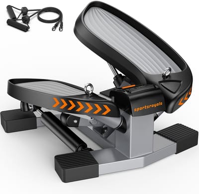 Sportsroyals exercise-stairstepper voor thuis – up-down swing-stepper met power ropes voor been/arm/billen training, fitnessapparaat voor thuiskantoor