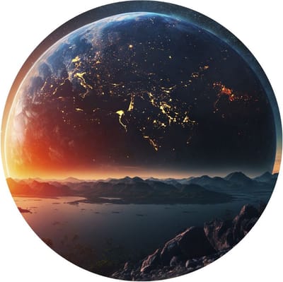 Indoorart - Muurcirkel Fantasy World Forex 30 cm - Wanddecoratie - Afbeelding op Forex - Inclusief ophangplaat