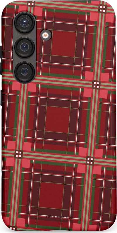 Casetastic Hoesje Geschikt voor Samsung S25 - Stijlvolle Beschermende Duo-layer Case - Schots Ruit Rood - Tartan Royal Stewart Plaid