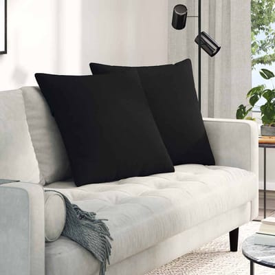 vidaXL - Zitkussens - 2 - st - Stof - Zwart - 80 - x - 80 - cm