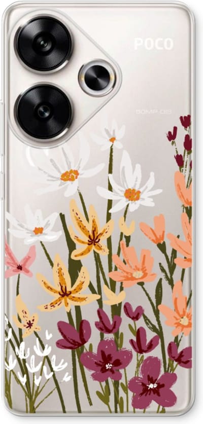 Case Company® - Hoesje geschikt voor Xiaomi Poco F6 hoesje - Painted wildflowers - Soft Cover Telefoonhoesje - Bescherming aan alle Kanten en Schermrand