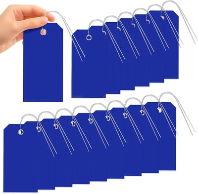 Set van 101 Waterdichte Schrijfbare Labels 8 x 16 cm met Ketting, Duurzame Verzendlabels voor Transport en Organisatie