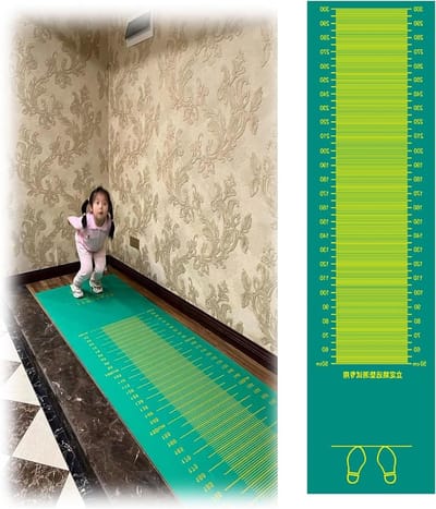 Verspringmat - Oefenmat met schaal - Sportmeting thuis - Antislip onderkant - 290 x 340 cm - Groen